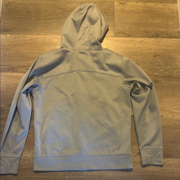 The North Face Light Gray Hoodie with Blue Zipper - Picture 5 of 6